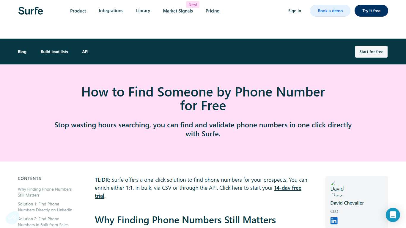 How to Find Someone by Phone Number for Free - SURFE